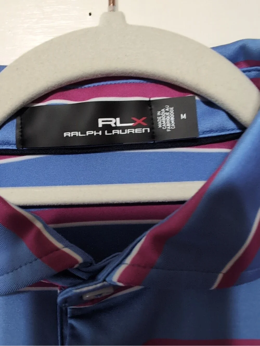 RLX Ralph Lauren Golf Polo Shirt Striped Luxury Preppy Mens M(1559)E
